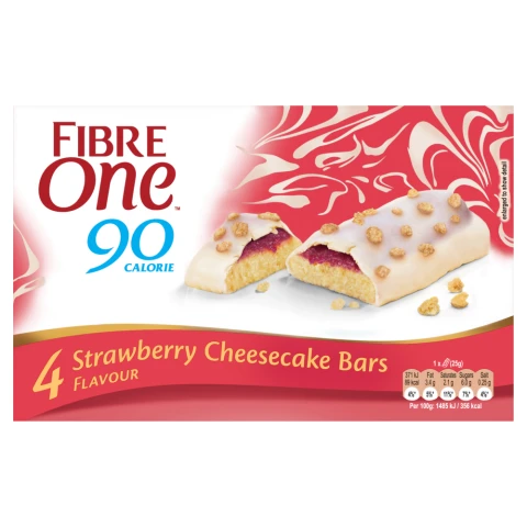Fibre One Strawberry Cheesecake Cake Bar 4 X 25g