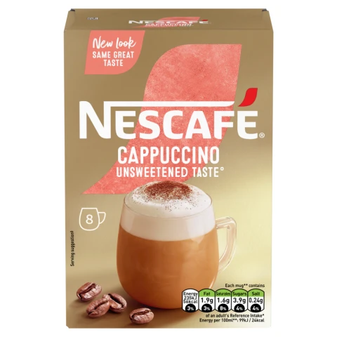 Nescafe Cappuccino Unsweetened Instant Coffee 8 Sachets 113.6g