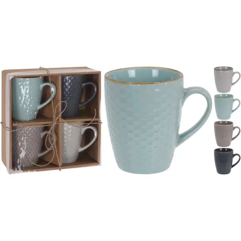 Mok 300cc Stoneware Set 4 Stuks