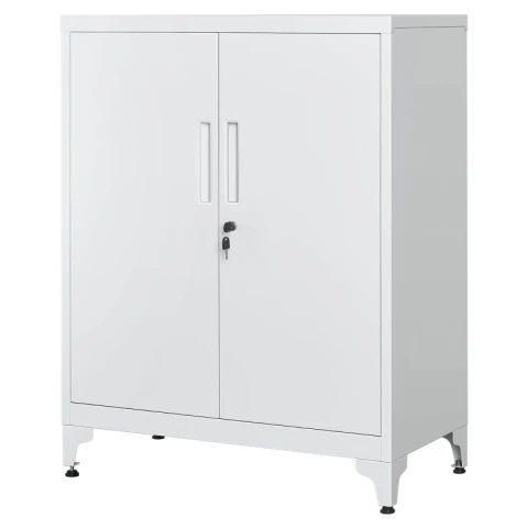 SONGMICS Songmith Aktenschrank mit Doppeltür aus grauem Stahl (abschließbar)