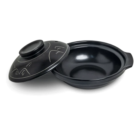 Cocotte en céramique résistante aux hautes températures Petite cocotte en grès peu profonde
