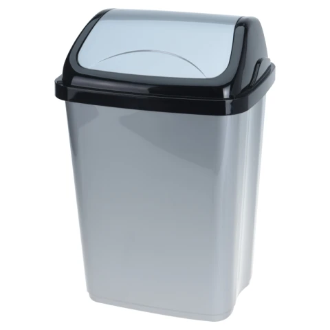 Abfallbehälter PP 10ltr Schwarz Grau