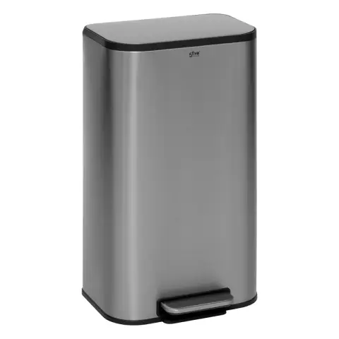 Poubelle en acier inoxydable mat de 30 litres