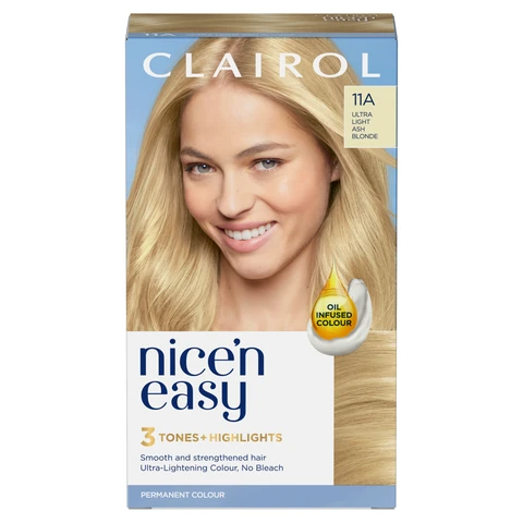 Clairol Nice'n Easy Permanent Hair Dye 11A Ultra Light Ash Blonde 177ml