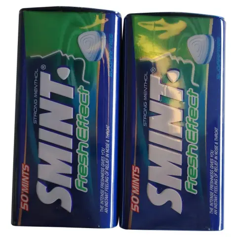 Smint Effet Frais Menthe Puissante, 2 sachets, 50 pastilles par sachet
