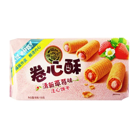 HSU Roll Cookie - Strawberry 105g 徐福記卷心酥-草莓105g