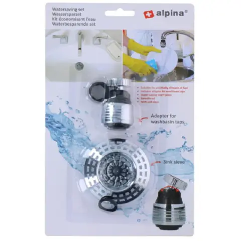 Alpina Belüfter für Küchenarmaturen, wassersparend, Sprudelgerät, Wasserhahnverlängerung, Auslauf 12 x 4 x 23 cm
