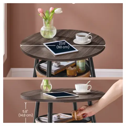 VASAGLE EKHO Collection - Bar Table, High Round Table with Storage Space, Small Table for Kitchen