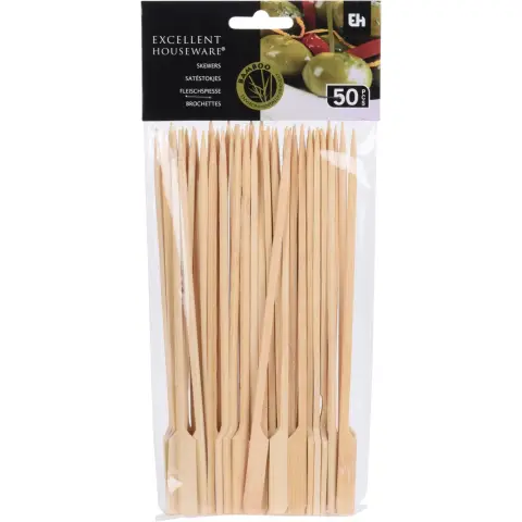 Excellent Houseware Bâtonnets de barbecue Outils de barbecue Bâtonnets de bambou pour barbecue Brochettes d'agneau Bâtonnets de bambou Bâtonnets de barbecue Aiguilles de barbecue 20 cm