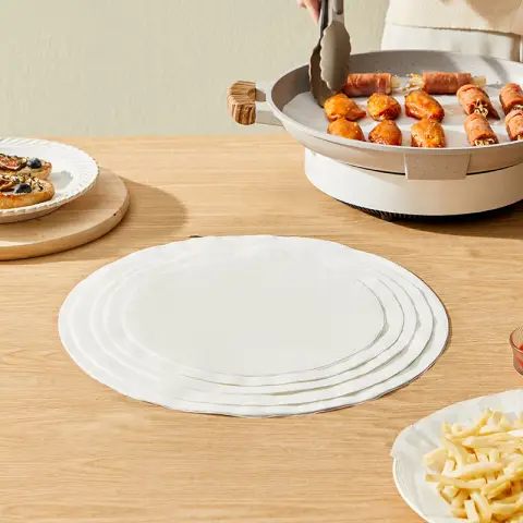 COOKER KING 50 Pieces - Round Baking Sheets Oil Blotting Paper Food Silicone Baking Paper 25 cm*50pcs