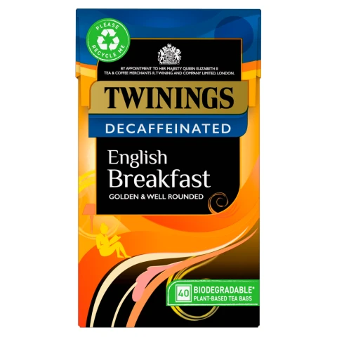 Twinings English Breakfast Decaf Tea 40 Tea Bags 109g