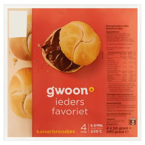g'woon Kaiserbroodjes 4 x 50 g