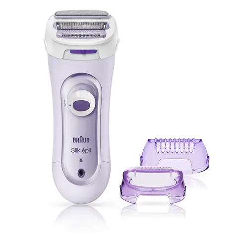 Braun Silk-épil Ladyshave LS5560 Lila - 3-in-1 Draadloos Elektrisch Scheerapparaat LS S5+ Draadloze Epilator, Trimmer en Scrubsysteem