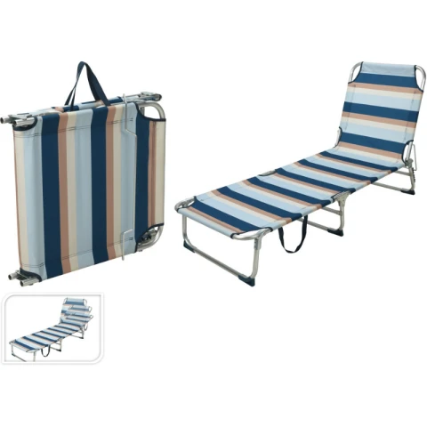Chaise longue Alu Stripe Design Bleu