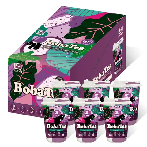 JENI PLAYB Bubble Tea Bekers Taro Smaak - 6 x 85 g