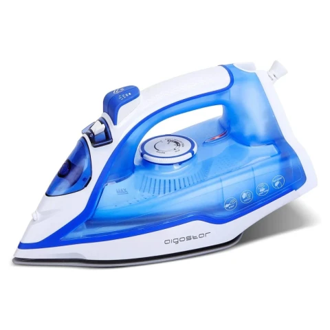 Aigostar Electric Iron Steam(2400W 10-20g/min)300ml Water Tank  Ceramic Iron