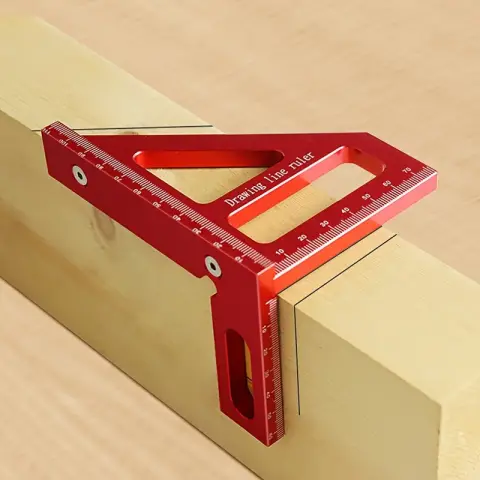 Werten Sie Ihr Holzbearbeitungsprojekt mit diesem Mehrwinkel-Aluminiumlineal auf! Rot