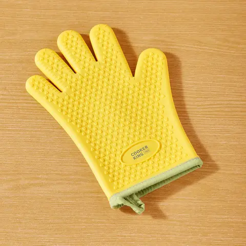 COOKER KING Anti-scald Glove - Anti-skid Longer and Thicker - Lemon Yellow - Left Hand