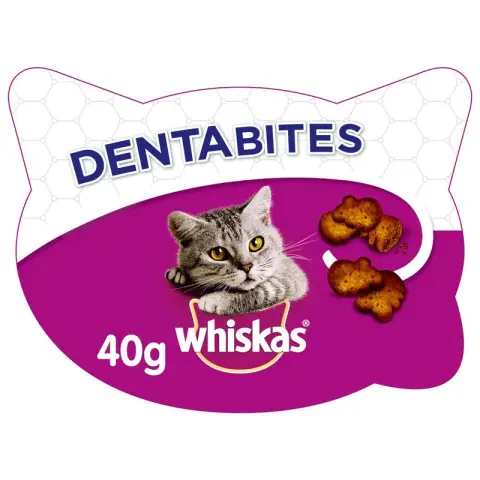 WHISKAS Dentabites - Friandise pour chat - Poulet - 40 g