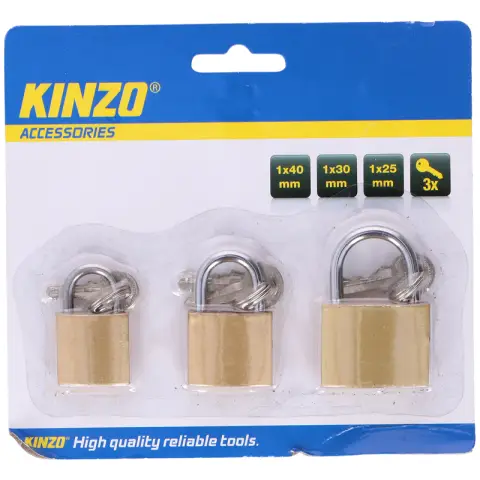 Hangslot 3 Stuks Met 3 Maten