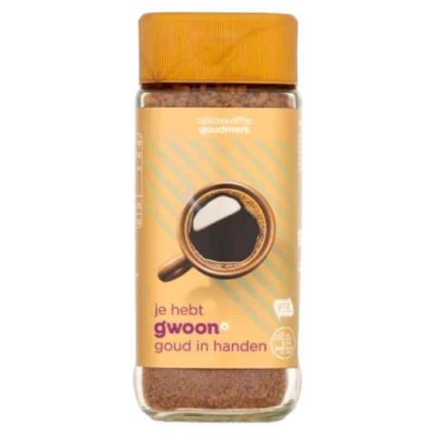 G'woon Oploskoffie Gold 200 g