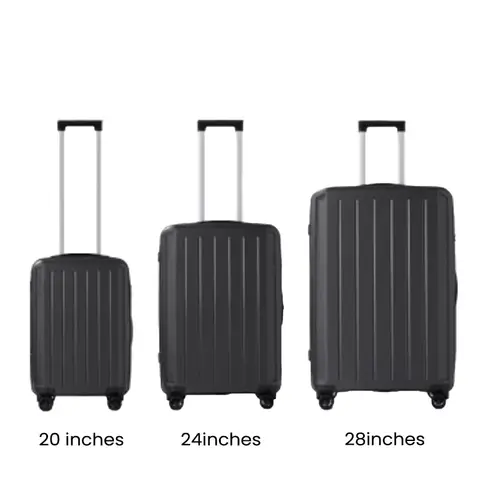 ochama 3-Piece Luggage Set - Suitcase Set, Light Travel Suitcases, Omni-wheel Luggages, Suitcases with Telescopic Handle, Built-in Locks - Travel Essentials, Bus/Train/Plane, Different Sizes - 20+24+28 inches, Black