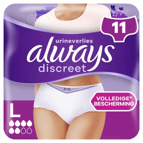 Always Discreet Panties For Urinary Incontinence Women L 11 Pcs Panties L
