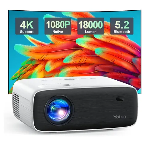 Yoton Y6 Bluetooth-Projektor (5.2) – 4K LCD, Native 1080P