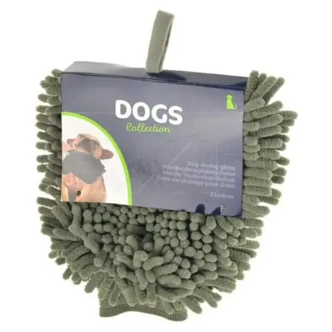 Dogs Collection Trockenhandschuh für Hunde, 23 cm, Mikrofaser, Grün