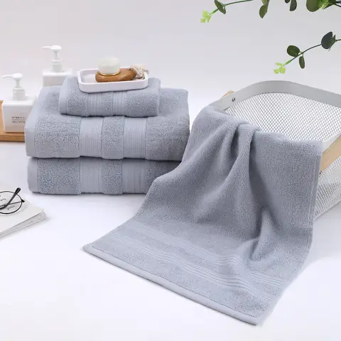 Tuqiang Pure Cotton Towel Bath Towel Set of 4 Gray
