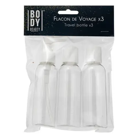 5Five Lot de 3 - Bouteilles cosmétiques de nettoyage de voyage Bouteilles de petit volume