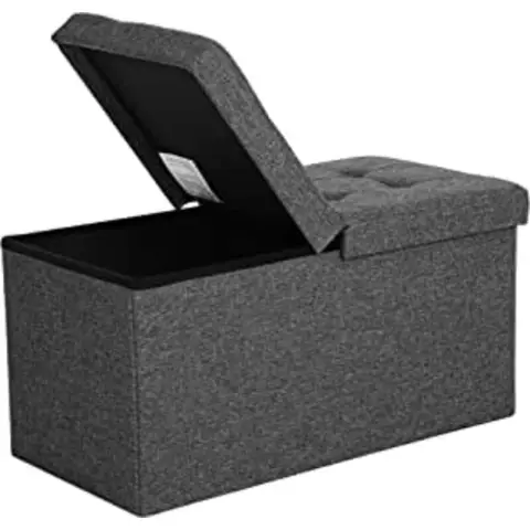 SONGMICS 80L Storage Ottoman Folding Shoe Bench 300kg