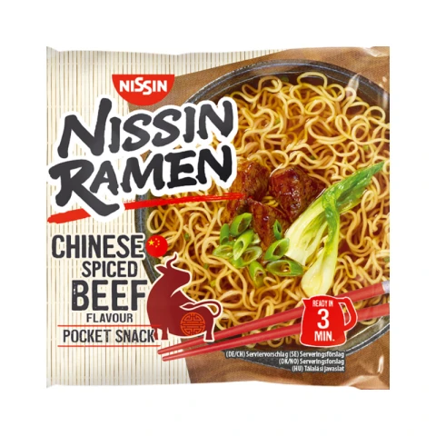 Nissin Ramen, Chinesisch Gewürztes Rindfleisch, Instantnudeln, 10x66.8g