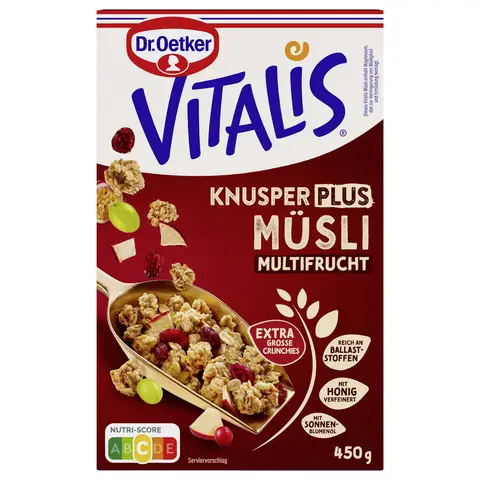 Oetker Vitalis Knusper Plus Multifrucht 450 g