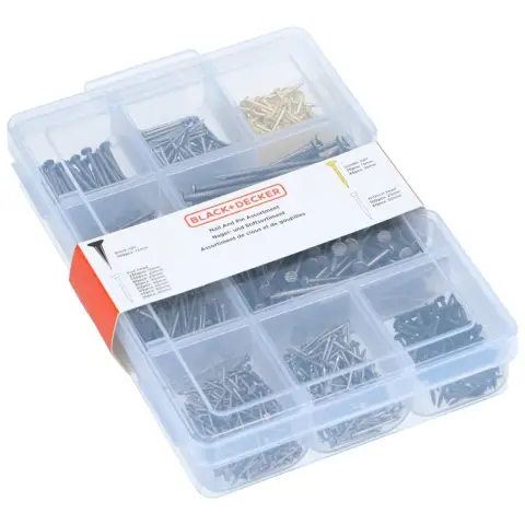 BLACK+DECKER Coffret de clous Black + Decker 975 pièces