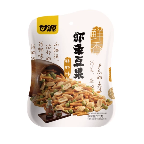 Gan Yuan, barres de fruits de haricots, saveur de crevettes, 75g