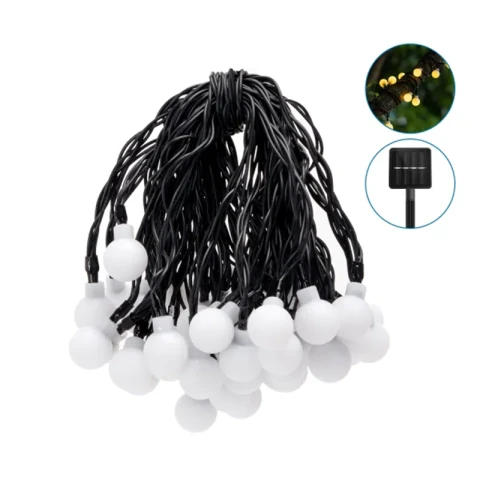 Aigostar LED Solar Milk Bubble String Lights 2700K Warm Light 10m