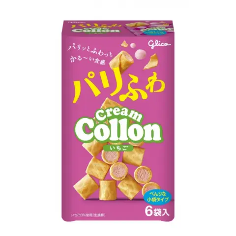 Glico Collon Strawberry Wafer Roll 6p 81g/box 格力高草莓捲心穌6袋入 81g/盒