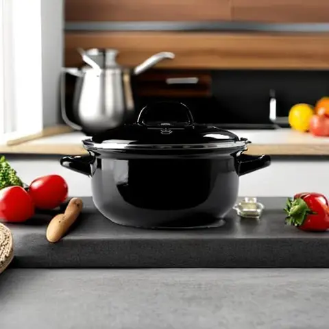 BK Dutch Oven With Lid - 22cm - Black - Enameled Steel - 3.25 L