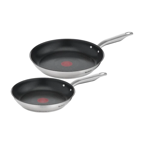 Tefal Virtuoso 2-Piece Non-Stick Frying Wok Pan Set with Thermo-Spot 24/28cm Suitable for All Heat Sources 2-piece Set