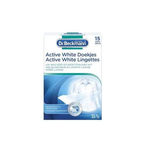 Dr.Beckmann Textiel Active White Doekjes Witmakende Doekjes 15 stuks