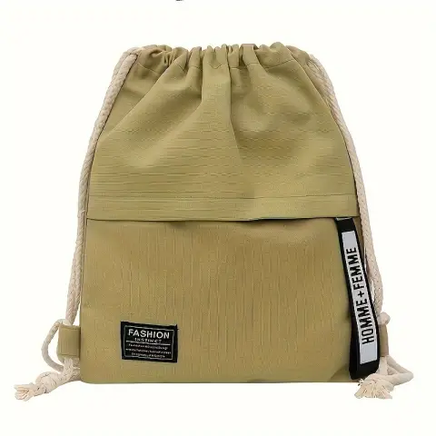 Bundle Pocket Kordelzug Rucksack, Studentenrucksack, leichter Sportrucksack, Khaki Farbe