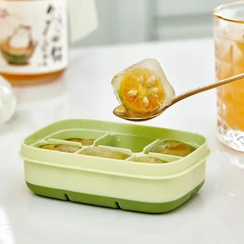 Ice Cube Mold for Home Use with Lid, Green green