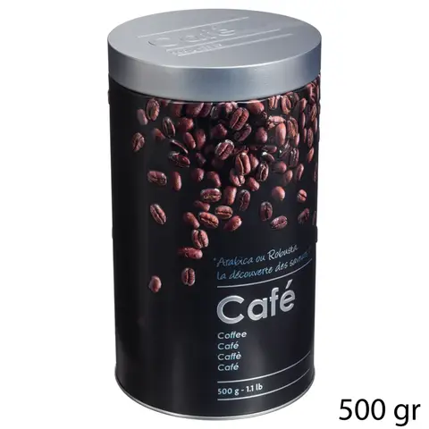 Schwarze Kaffeedose