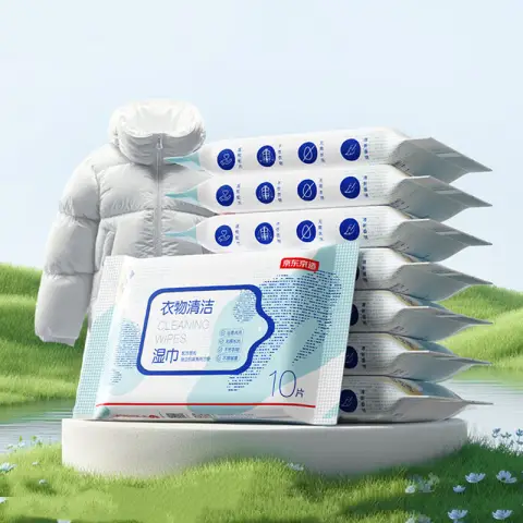 J.Zao Down Jacke-Reinigungstücher - Einweg-Feuchttücher - 10 Blatt x 8 Packung - Kleinverpackung - Entfernen effektiv Fett und Flecken