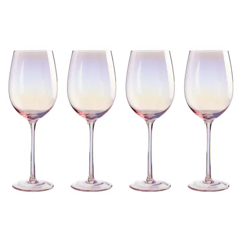 Frosted Deco Set Of 4 Wine Glasses