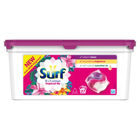 Surf  Washing Capsules Tropical Lily 3 in 1 Capsules 27 washes