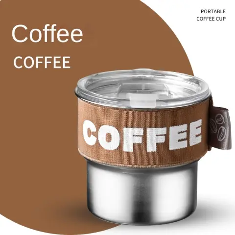 Tasse à café anti-chute et résistante à la chaleur, tasse couleur café avec couvercle pour une utilisation au bureau