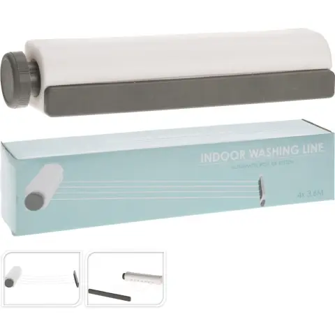 Indoor Washing Line Clothes Line Automatic Roll-up System 4 x 3.6m