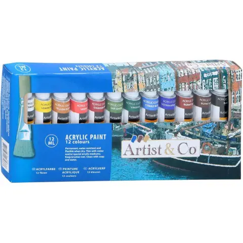 Artist & Co - Acrylic paint - 12pcs 12ml